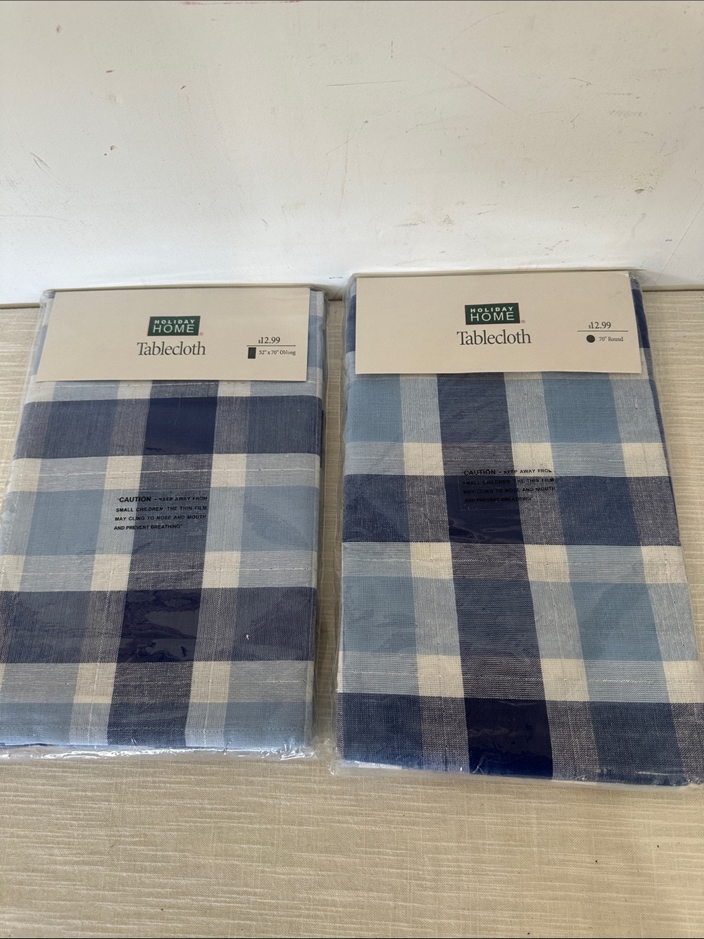 🥕 NWT Set of 2 Linen Table Clothes Oblong & Round